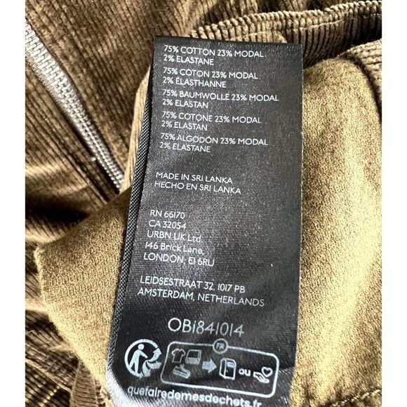 Anthropologie Pilcro Long-Sleeve Corduroy Slim Zip-Front Mini Dress Brown Size 6 - Picture 10 of 14